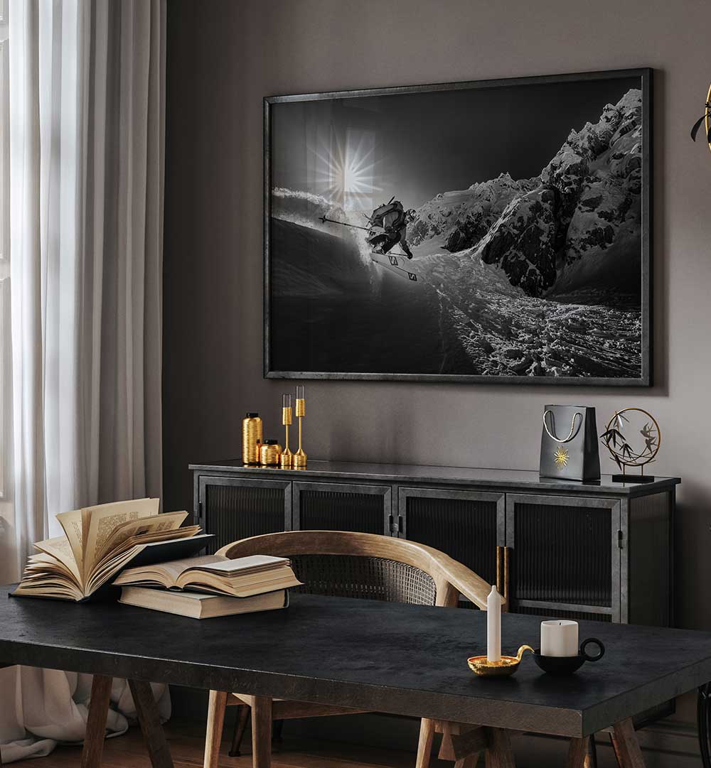 SNOW SPLASH OVER THE EDGE , PHOTOGRAPHY PRINTS