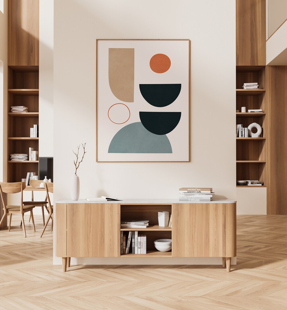 Stylish SEMICIRCLES VI, BOHO ART PAINTINGS bringing modern creativity to your space, perfect for any art lover’s decor.
