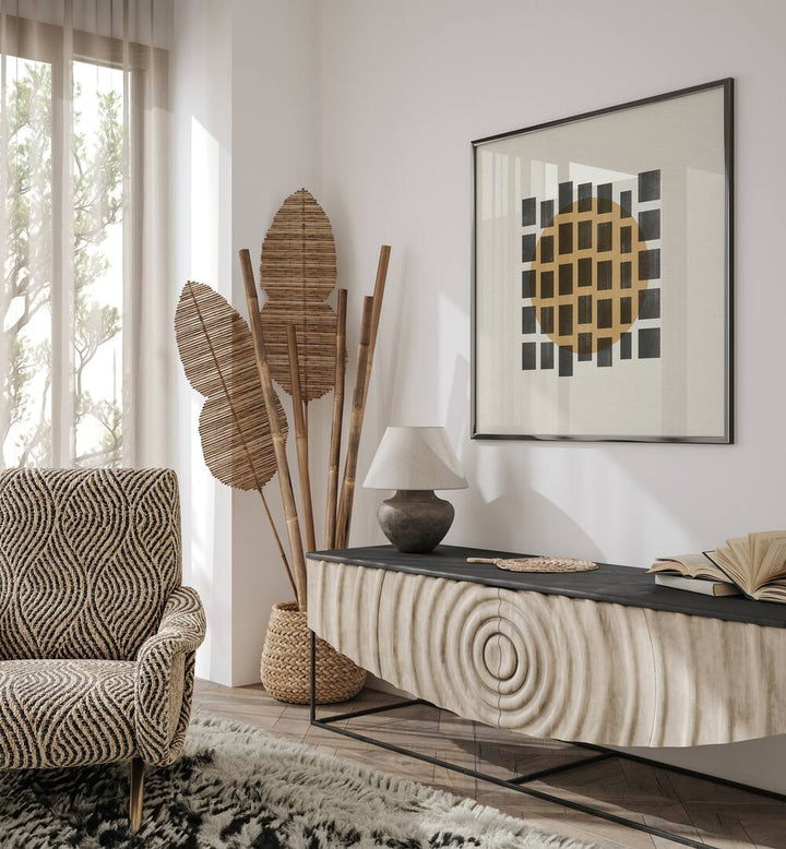 Stylishly displayed, PAPER OBJECT VIII, GEOMETRIC ART PRINTS enhances modern decor with creative sophistication.