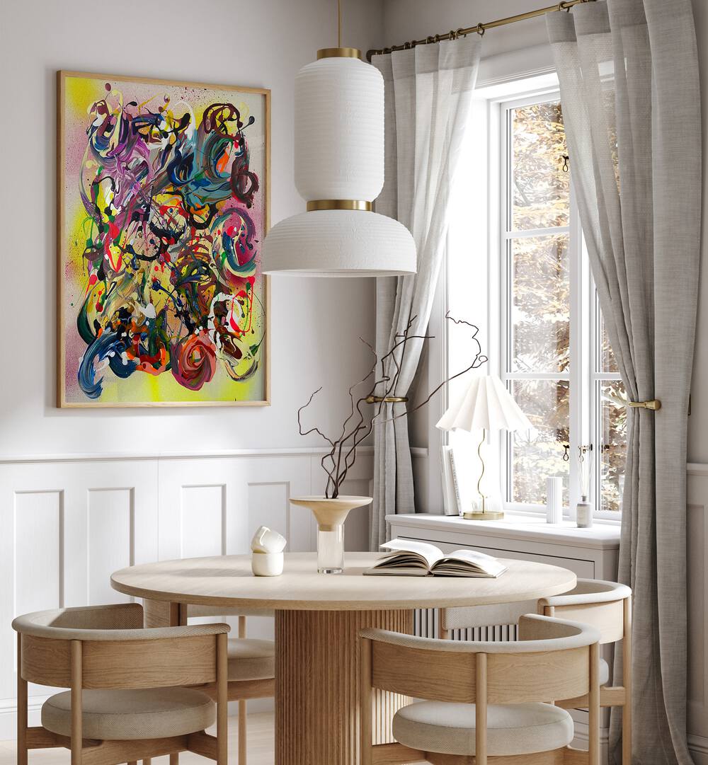 Vibrant CHUGI, ABSTRACT PAINTINGS enhance modern spaces with captivating colors and innovative design.