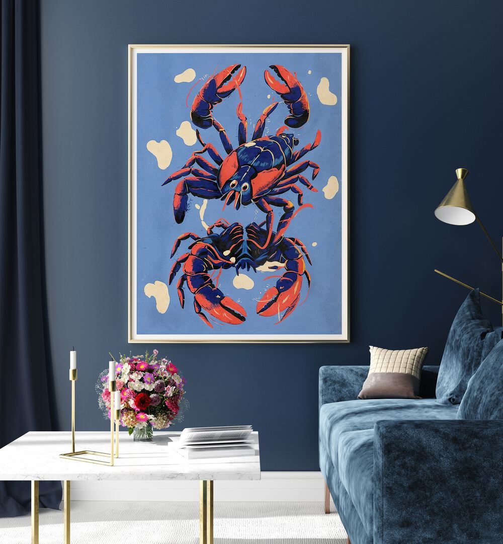 Vibrant LOBSTER II, KITCHEN POSTERS enhance your culinary space with stunning seafood art, perfect for any cook.