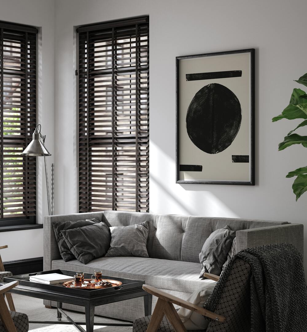 Stylish living space featuring ZEN NR4, GEOMETRIC ART PRINTS that enhance modern home decor and artistic expression.
