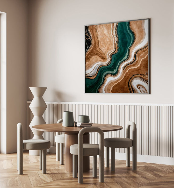 Wavy Patterns in Earth, abstract paintings that blend art with nature, perfect for elegant home décor.