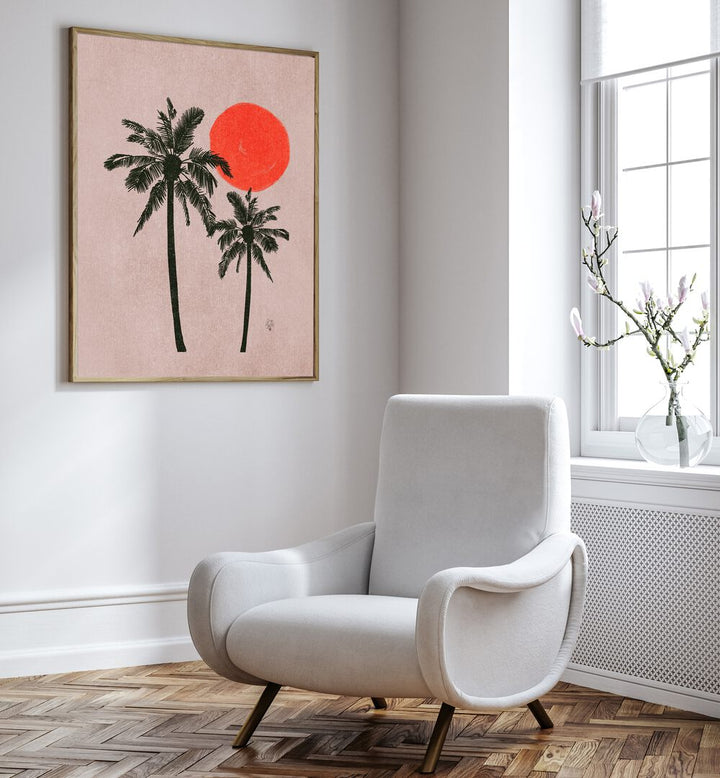 Transform your space with PALM TREES PINK MOON, LANDSCAPE PAINTINGS that evoke dreamy night skies and tranquility.