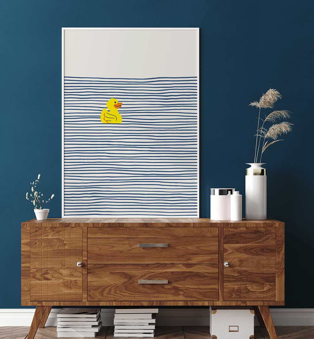 YELLOW DUCK AFLOAT , BEACH PAINTiNGS