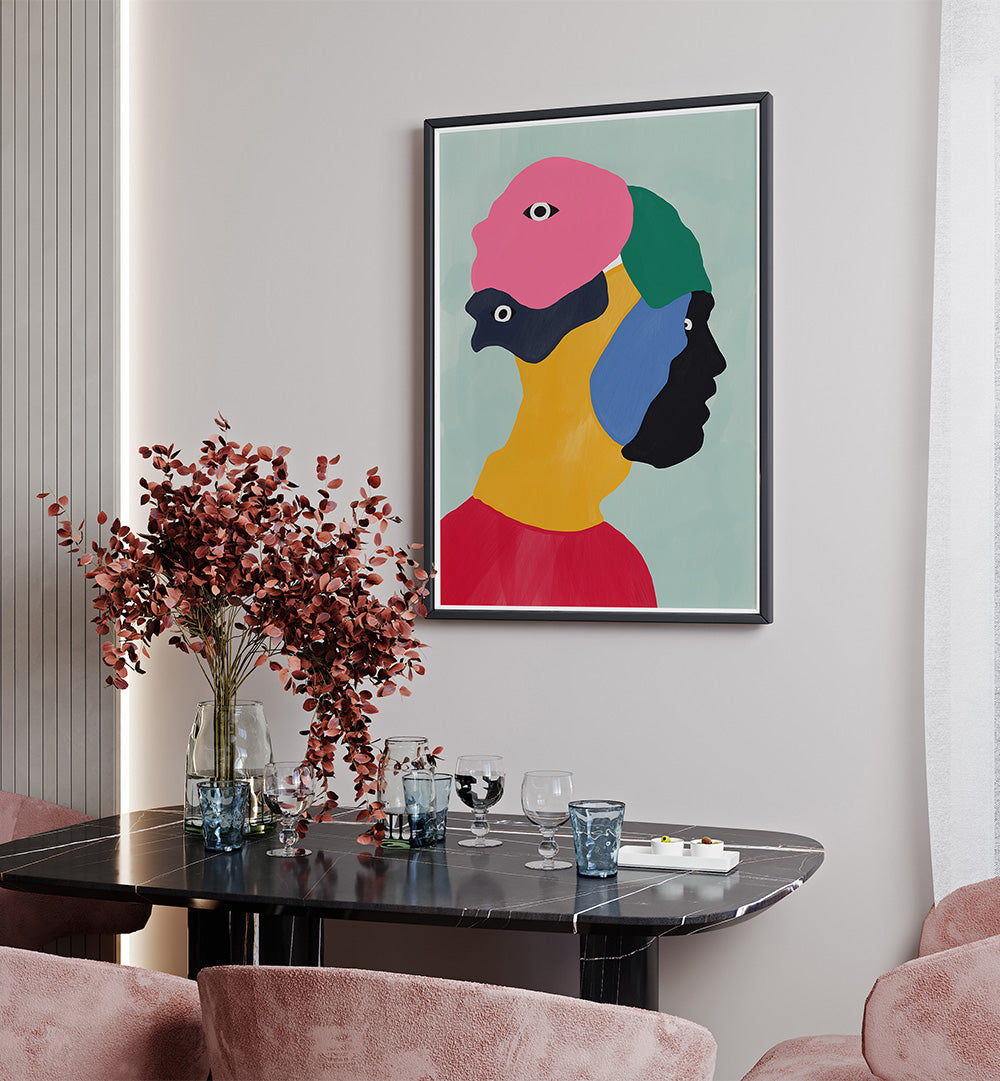 HIDING BEHIND MASKS , PORTRAITS & FIGURATIVE ILLUSTRATIONS