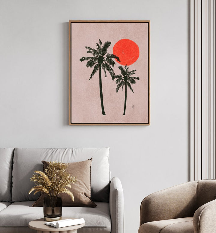 Stylish Palm Trees Pink Moon landscape paintings bring dreamy beauty to your space, enhancing any room's decor.