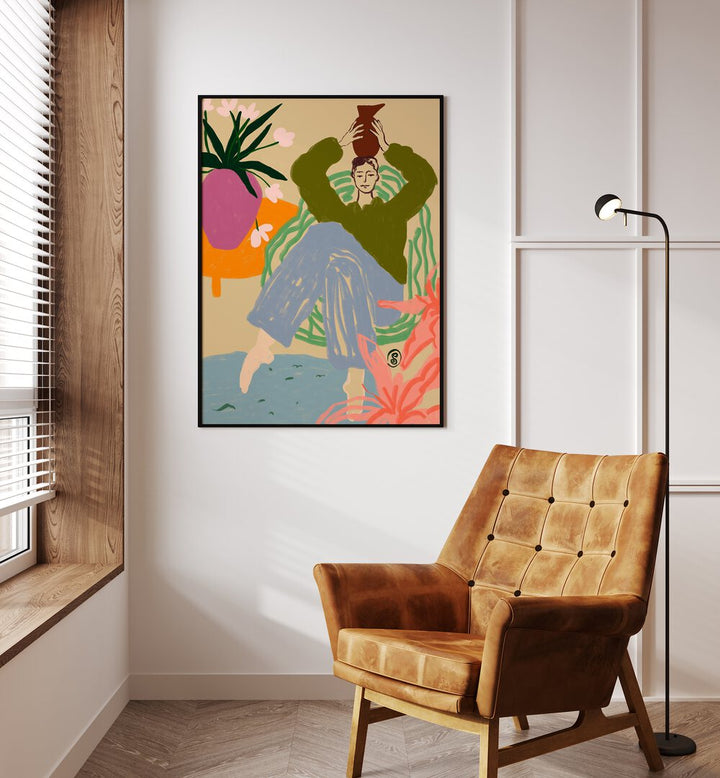 WOMAN WITH A VESSEL , PORTRAITS & FIGURATIVE ILLUSTRATIONS