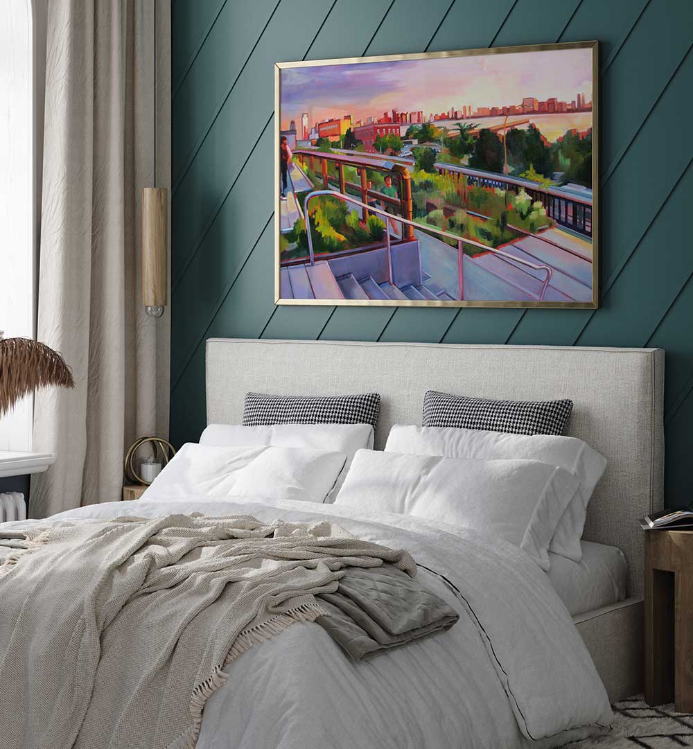 HIGH LINE SUNSET , LANDSCAPE PAINTINGS