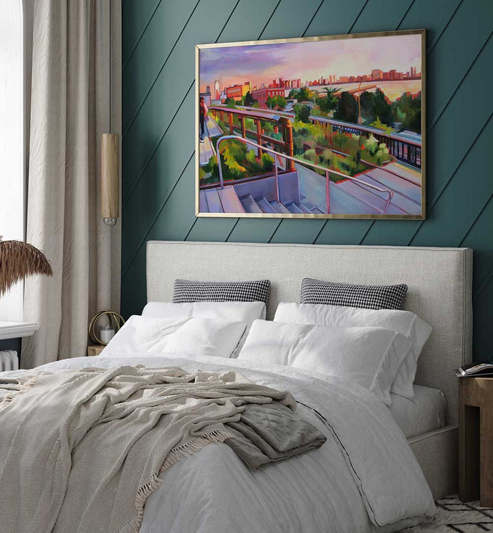 HIGH LINE SUNSET , LANDSCAPE PAINTINGS
