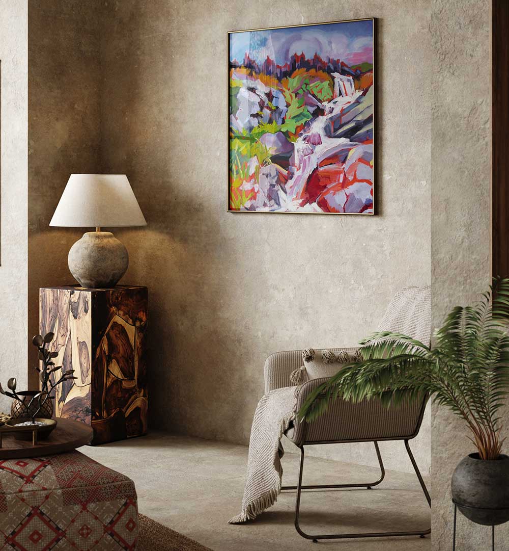 WATERFALL , LANDSCAPE PAINTINGS
