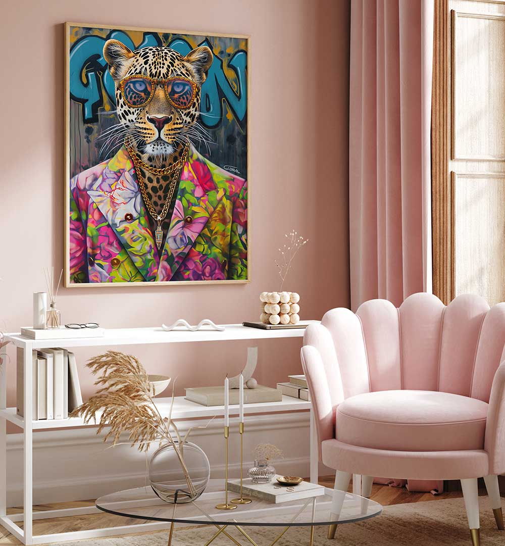 STYLISH LEOPARD , POP ART PAINTINGS