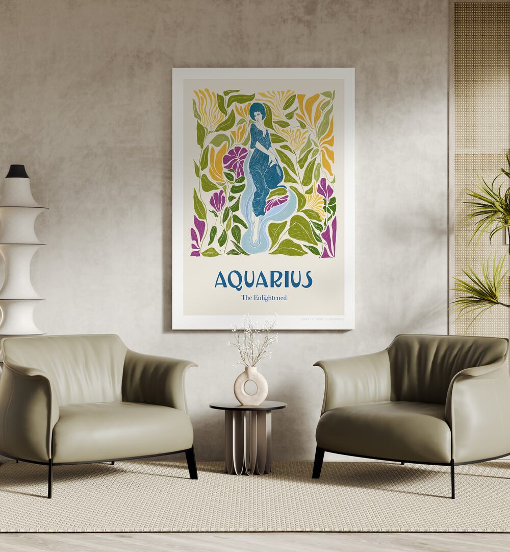 AQUARIUS II , ZODIAC & TAROT POSTERS