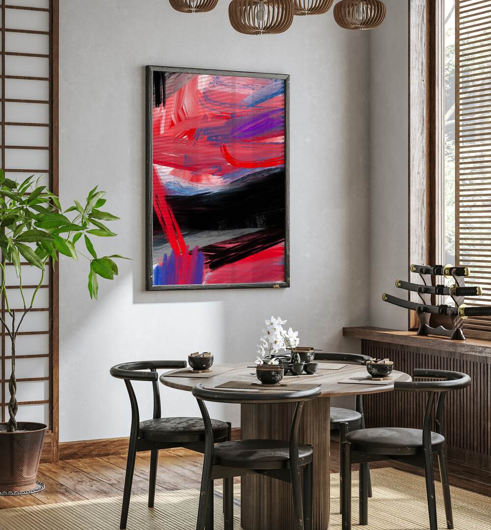 Elevate your space with RED AND BLACK ABSTRACTION, ABSTRACT PAINTINGS, a striking art piece for modern interiors.