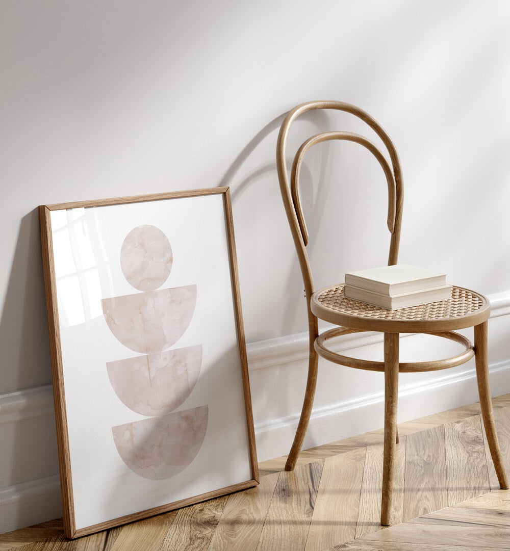 Elegant WATERCOLORS VII, BOHO ART PAINTINGS displayed alongside a stylish chair, enhancing any creative space.