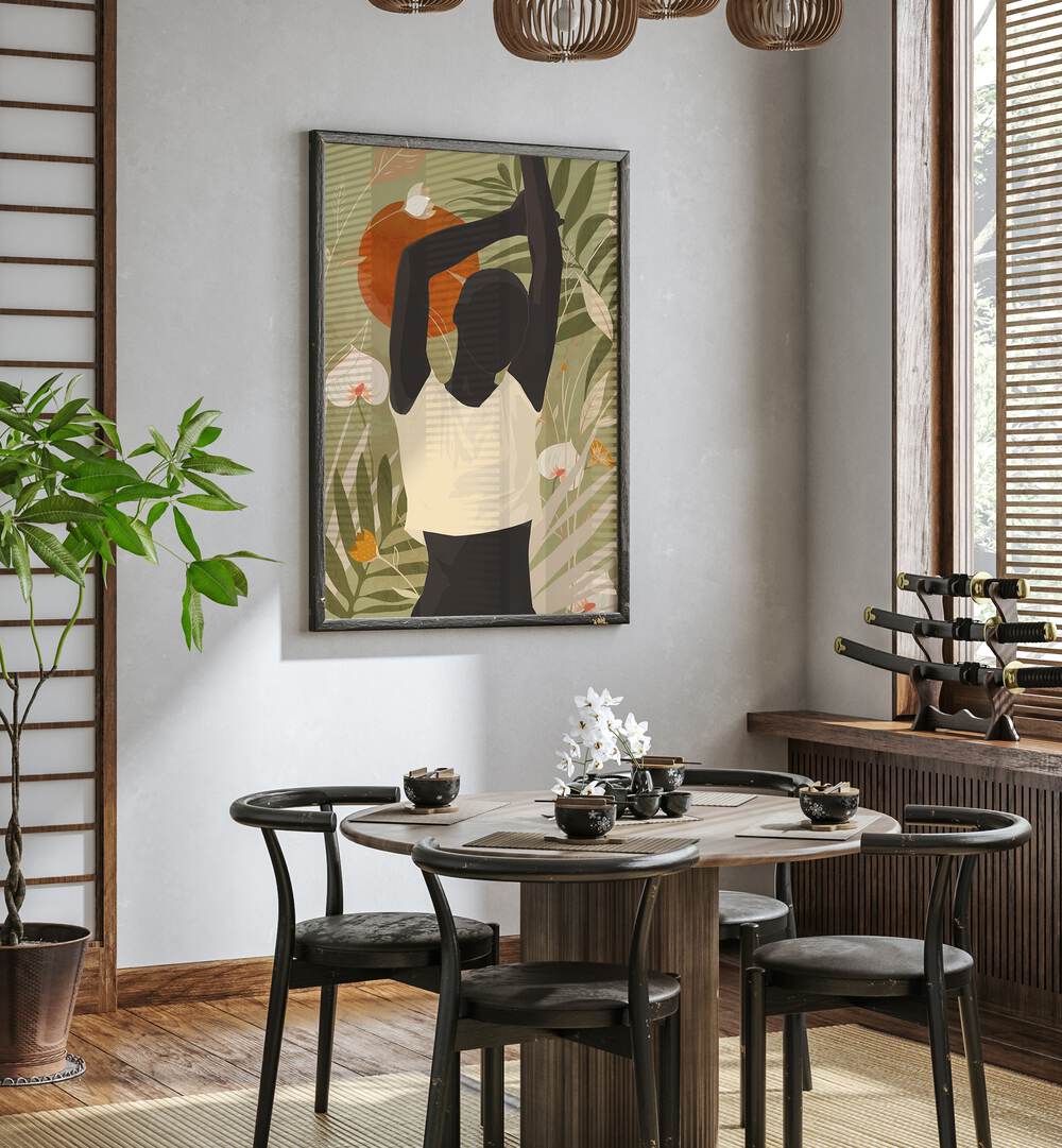 Stylish TROPICAL GIRL III, BOHO ART PAINTINGS enhances your decor with vibrant colors and captivating bohemian vibes.