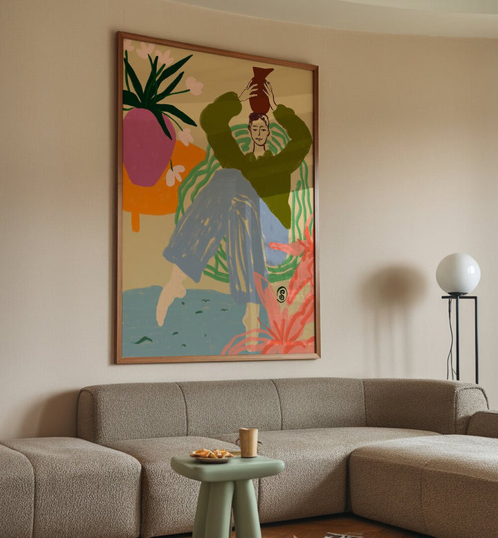 WOMAN WITH A VESSEL , PORTRAITS & FIGURATIVE ILLUSTRATIONS