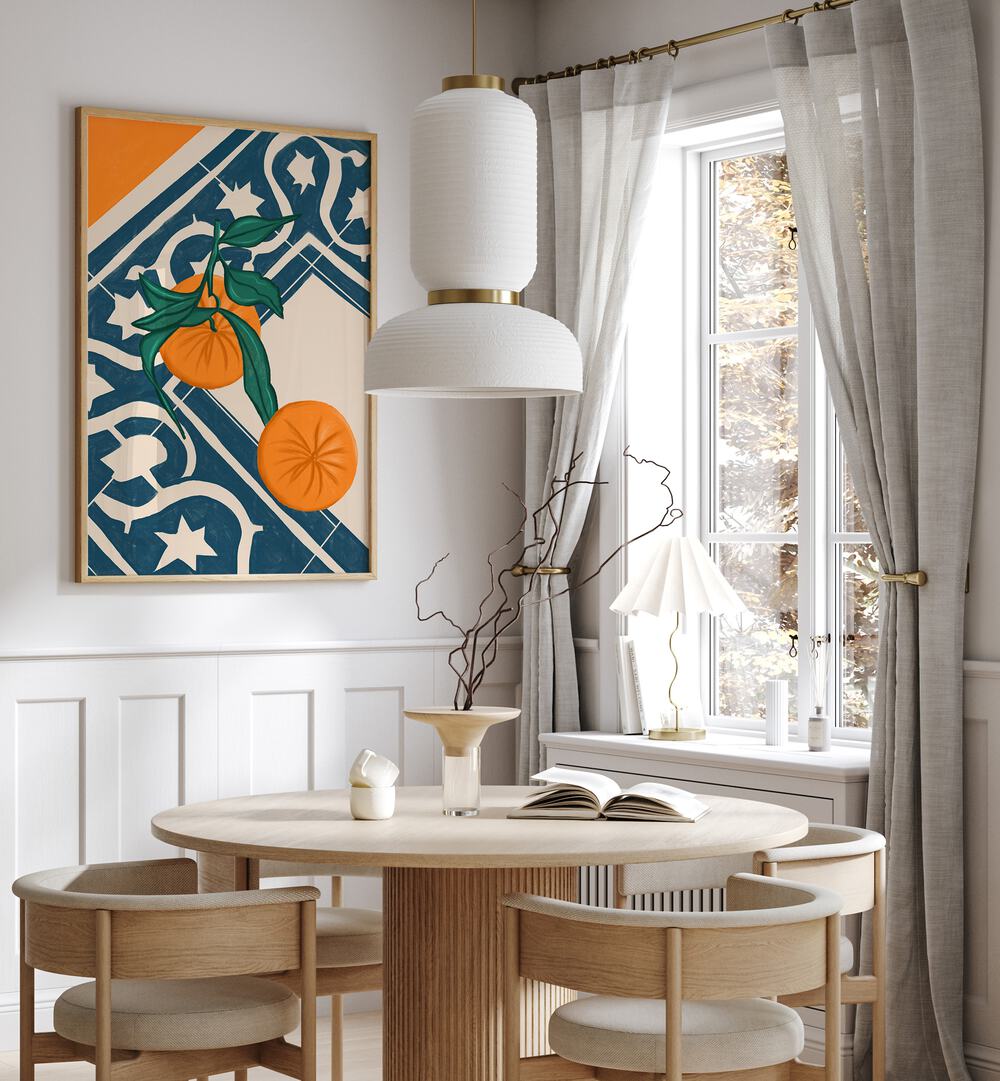 Brighten your kitchen with SUMMER MANDARINS, KITCHEN POSTERS, showcasing vibrant artwork and fresh summer vibes.