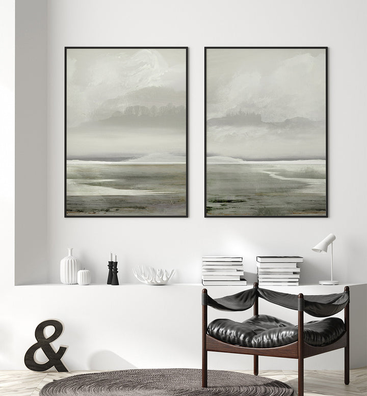 LAKES SET , SET OF 2 PAINTINGS