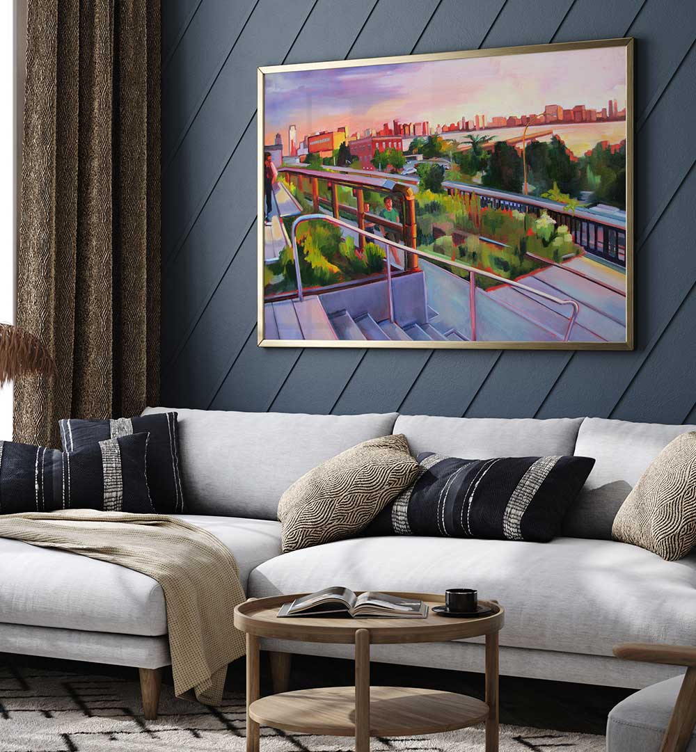HIGH LINE SUNSET , LANDSCAPE PAINTINGS