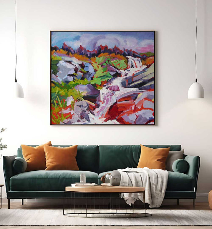 WATERFALL , LANDSCAPE PAINTINGS