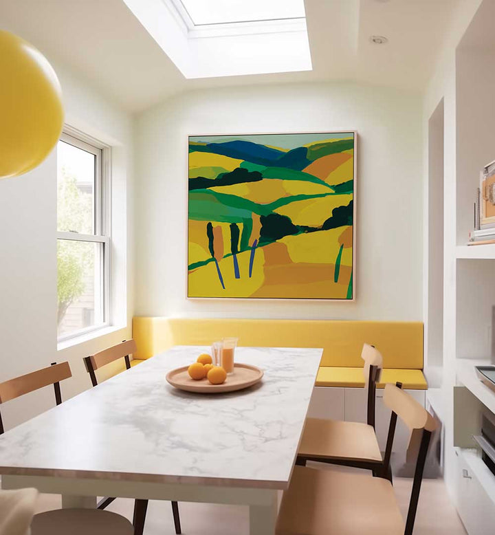 YELLOW GOLDEN HILL , LANDSCAPE PAINTINGS