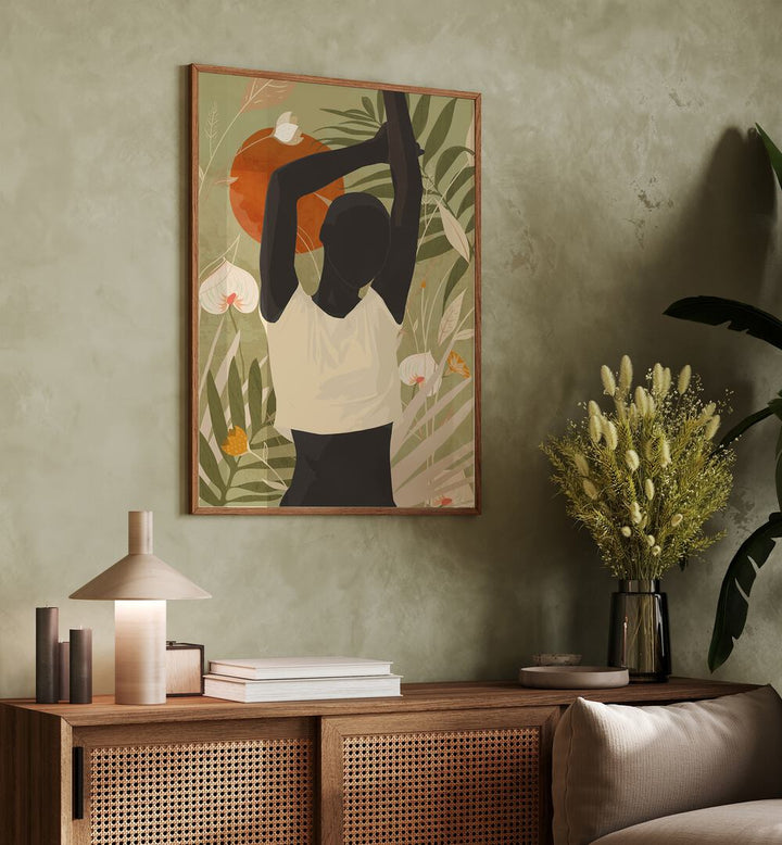 TROPICAL GIRL III, BOHO ART PAINTINGS adds a vibrant touch to your decor with its unique bohemian style and artistic flair.