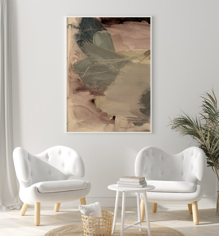ETHERAL BRUSH STROKES II, ABSTRACT PAINTINGS displayed elegantly in a modern living space, enhancing home decor.