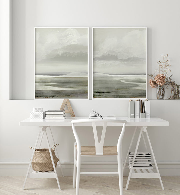 LAKES SET , SET OF 2 PAINTINGS