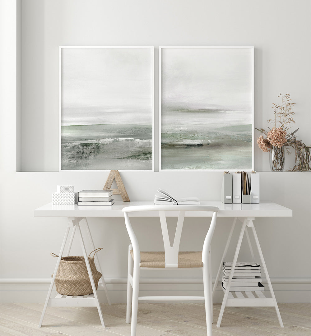 LIGHT DAWN SET , SET OF 2 PAINTINGS