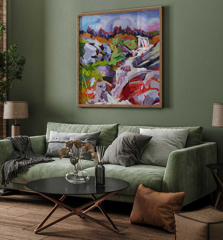 WATERFALL , LANDSCAPE PAINTINGS