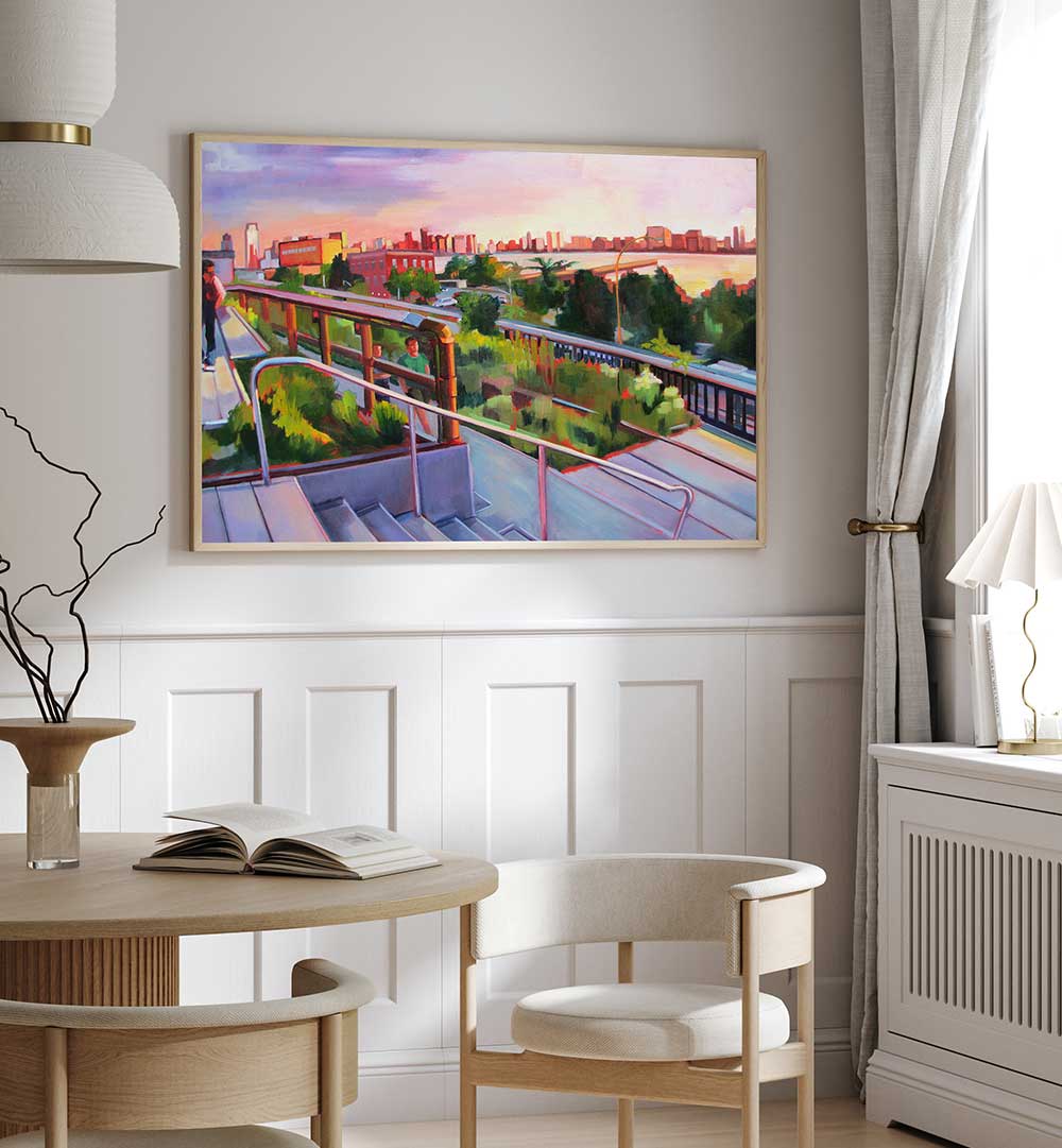 HIGH LINE SUNSET , LANDSCAPE PAINTINGS