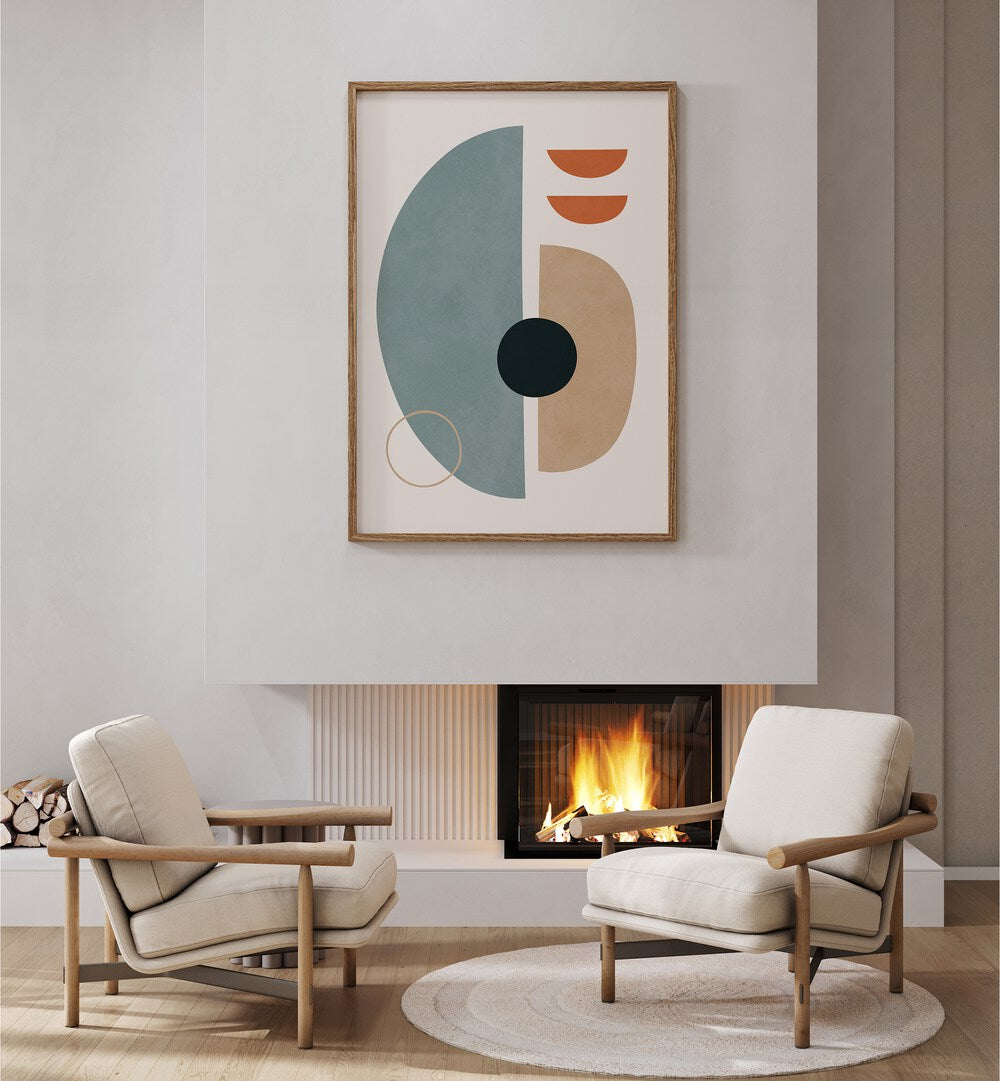 Stylish SEMICIRCLES VII, BOHO ART PAINTINGS complement modern decor with innovative geometric designs. Perfect for art lovers.