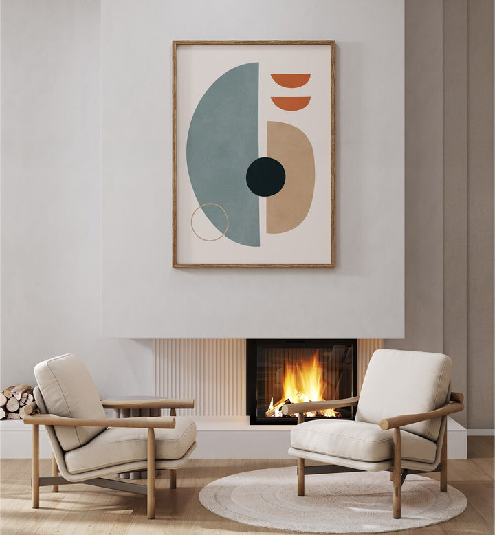 Stylish SEMICIRCLES VII, BOHO ART PAINTINGS complement modern decor with innovative geometric designs. Perfect for art lovers.