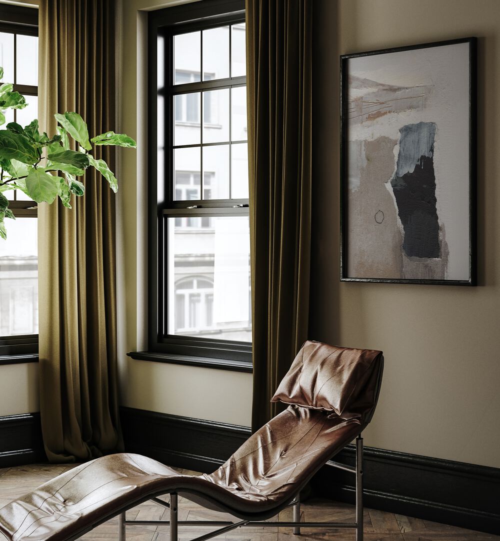 Stylish interior featuring the DESERT DUSK, ABSTRACT PAINTINGS, enhancing the modern living space with elegance.