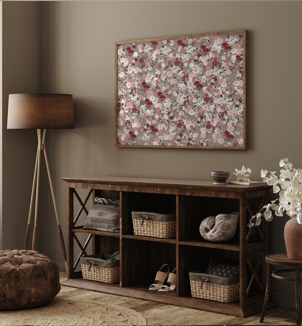 Transform your space with VINTAGE FLOWER ROMANCE, FLORAL FLOWER PAINTINGS, showcasing blooming flowers in a cozy setting.