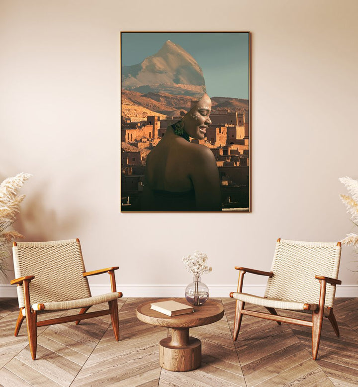 MOROCCAN QUEEN, AFRICAN ART PAINTINGS, showcasing elegance and Moroccan heritage in a stunning living space decor.