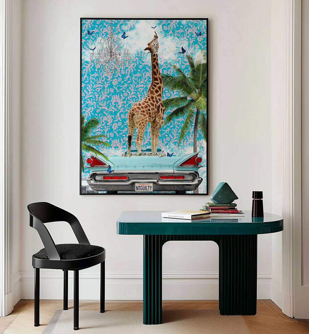 giraffe california dream by sue skellern wall art prints Artwork I placed on a wall