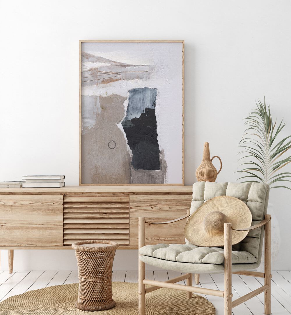 Stylish living room featuring DESERT DUSK, ABSTRACT PAINTINGS, enhancing modern décor with unique artistry.