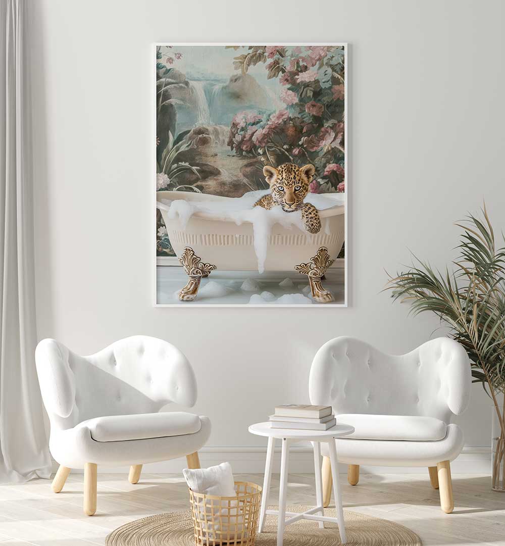 LEOPARD’S SPA RETREAT , BATHROOM ART PRINTS