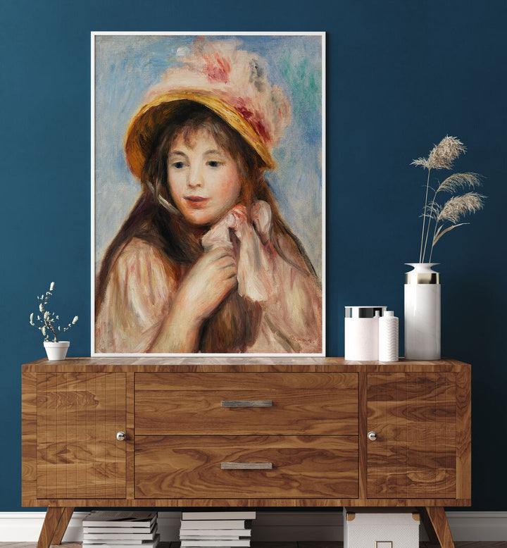 GIRL WITH PINK BONNET (1894) , VINTAGE PAINTINGS