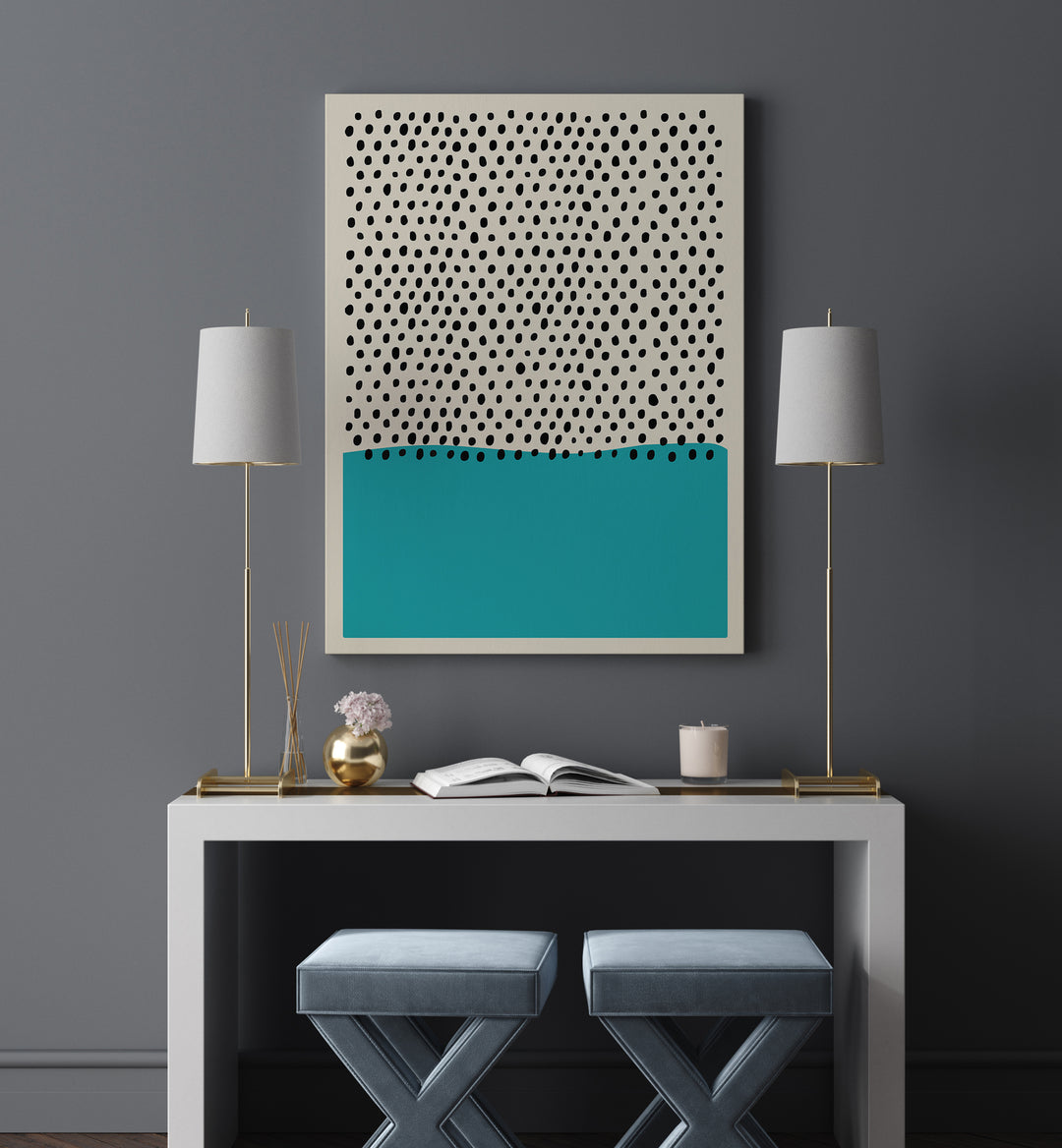 GEOMETRIC painting - GEOMETRIC BLACK DOTS I GEOMETRIC ART PRINTS, GEOMTERIC PAINTING by Asianmonk