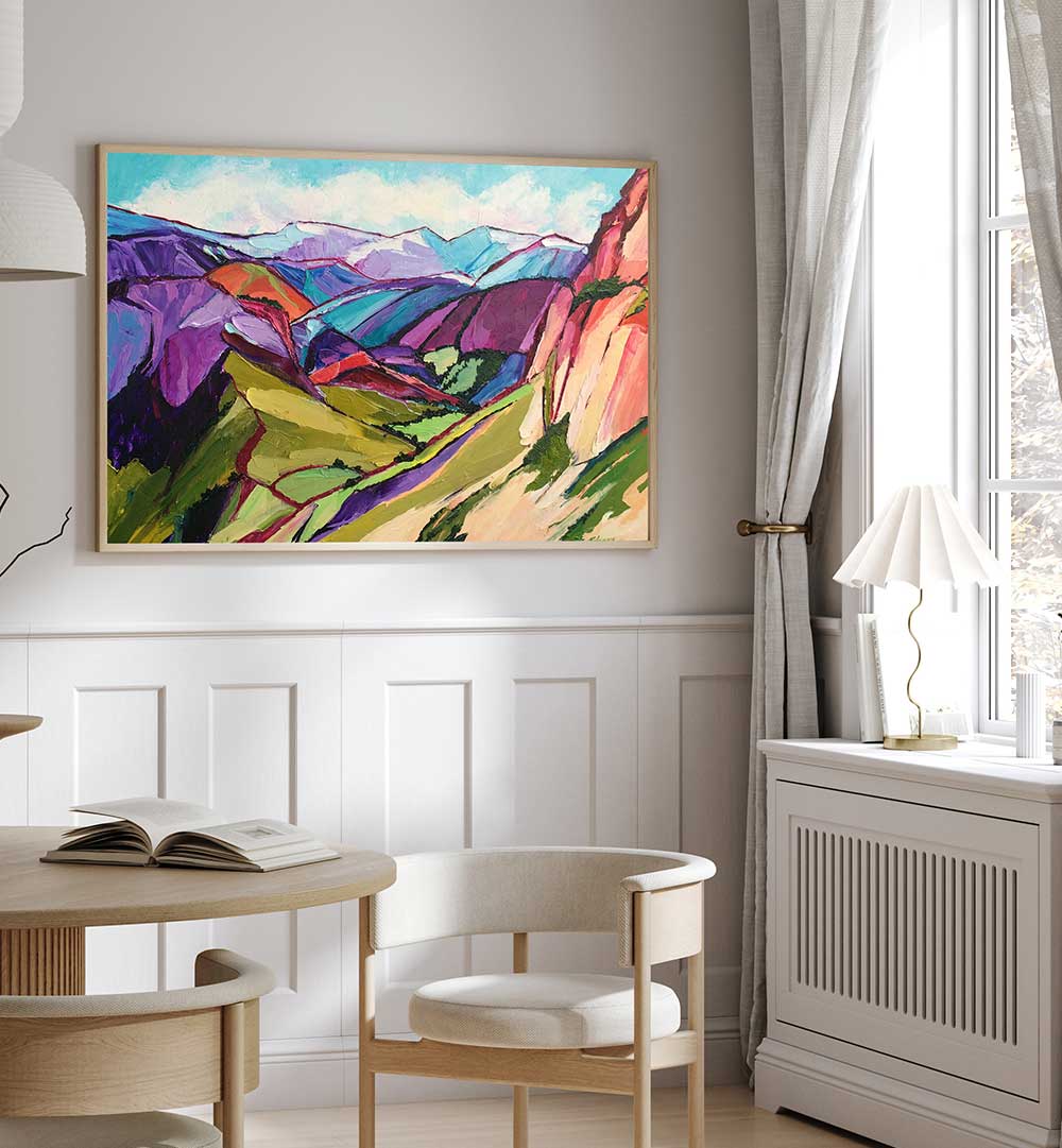 HIKING IN THE SWISS ALPS , LANDSCAPE PAINTINGS
