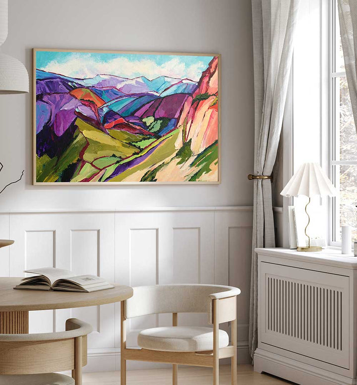 HIKING IN THE SWISS ALPS , LANDSCAPE PAINTINGS