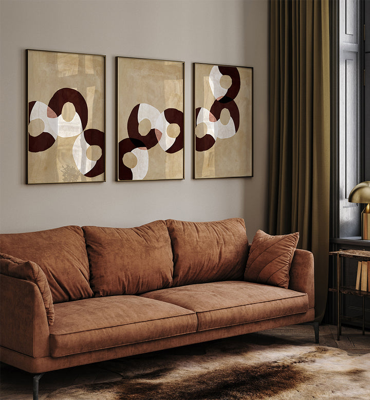 AURUM ORBIT , SET OF 3 PAINTINGS