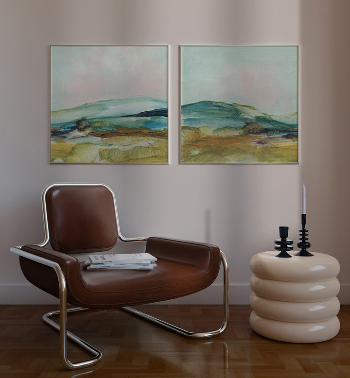COUNTRY HILLS SET , SET OF 2 PAINTINGS