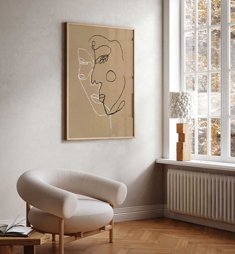 ABSTRACT FACES , LINE ART PAINTINGS