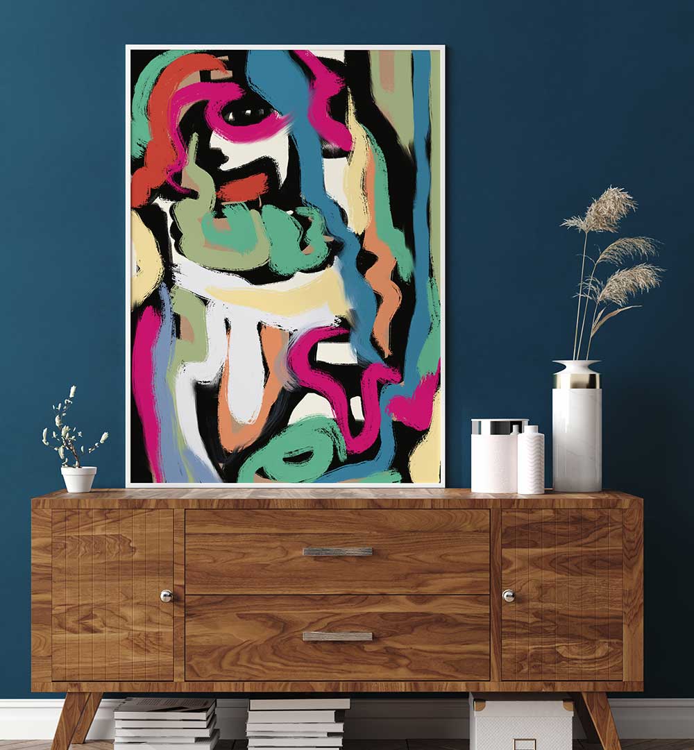 BOLD COLORFUL BRUSHSTROKES , ABSTRACT PAINTINGS