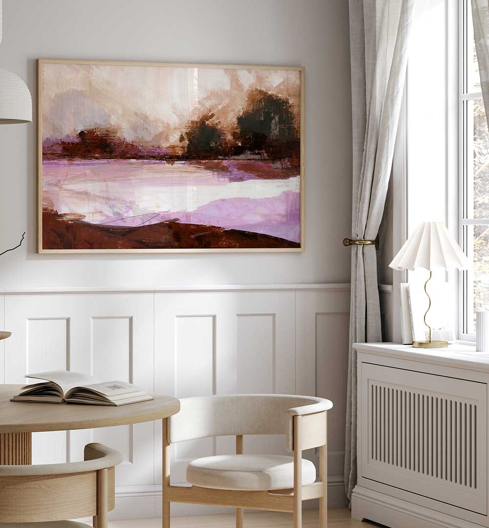 Transform your space with A PEACEFUL PANORAMA II, LANDSCAPE PAINTINGS, showcasing tranquil hues and textures.
