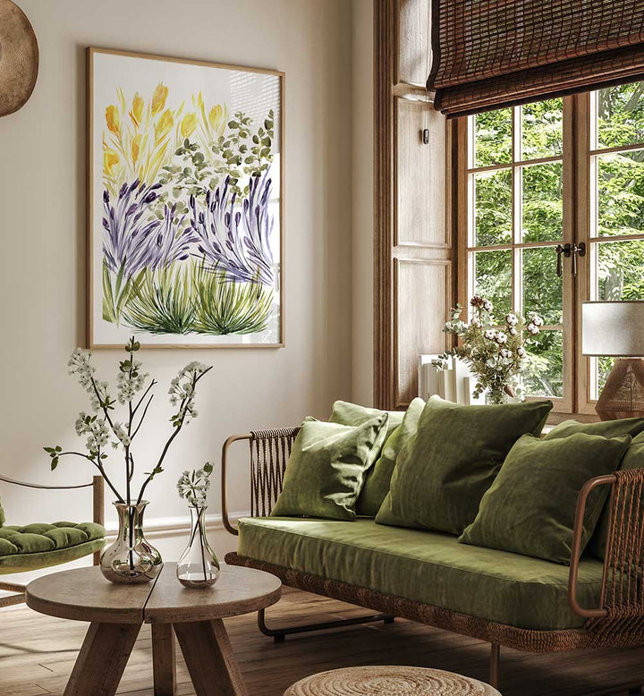 ELISA'S GARDEN RIGHT , FLORAL FLOWER PAINTINGS